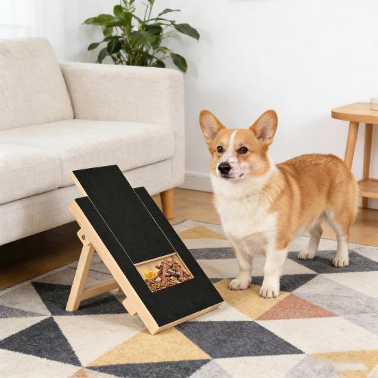 Yousheng Hundekratzbrett Welpen Nagelfeile Spielzeug mit Schiebefutterbox Holz Nagelfeile Brett für Hunde Nagelpflege Haushaltsmöbel Schutz