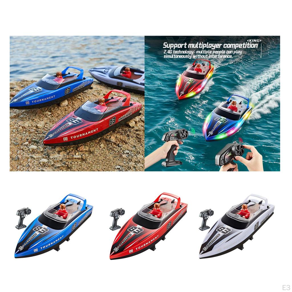 Remote Control Boat Gift Fast Speed Summer Water Toy for River Lakes Bathtub