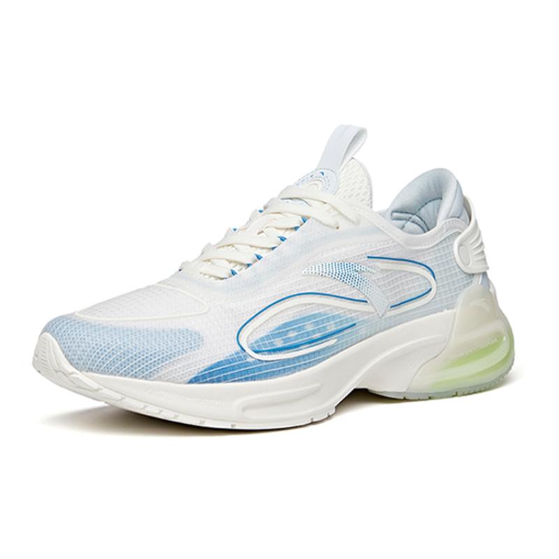 Anta Tron 1.0 Cushioned Slip-Resistant Abrasion-Resistant Breathable Low-Top Running Shoes Men's White Blue Gray Sneakers