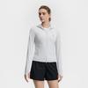FILA Fitness Fashion Comfortable Simple Sports Training Slim Fit Hooded Knit Jacket Women jackets Light-Blue Gray A51W621501FGY