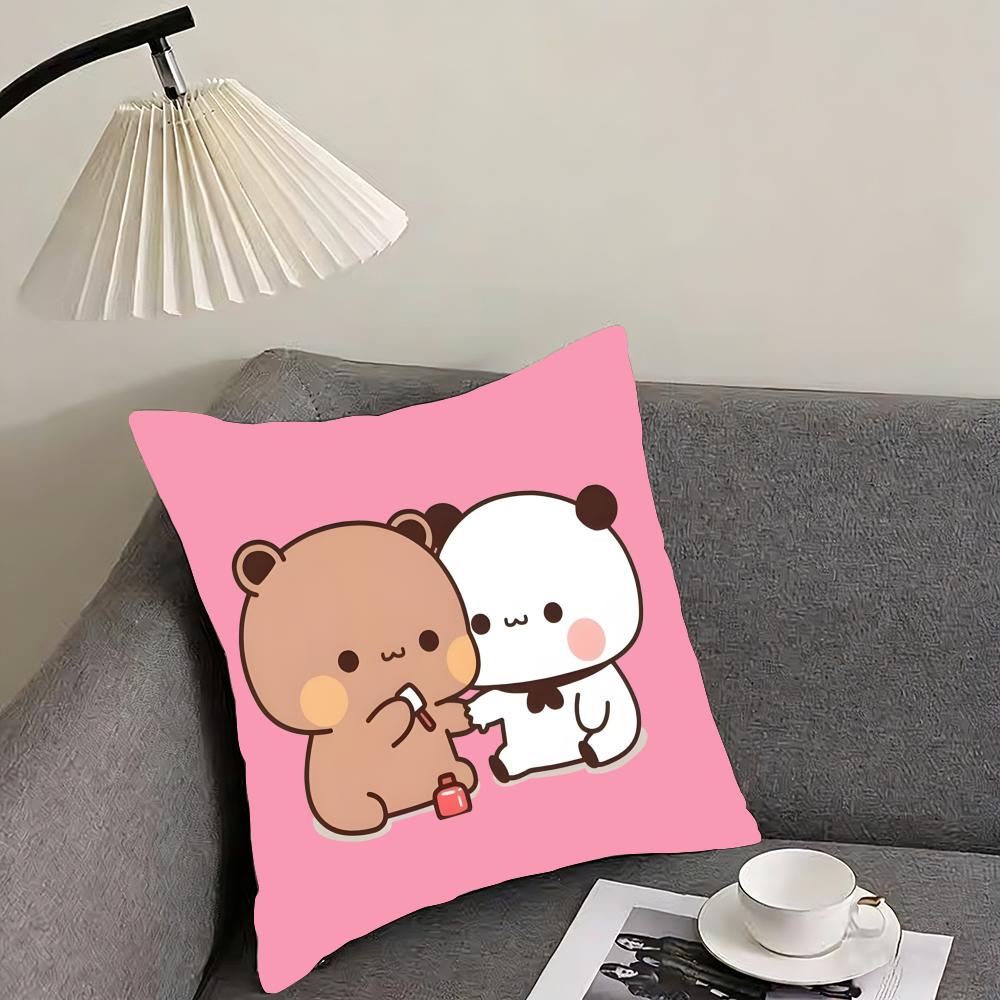 P-Panda Bubu And Dudu Cushion Cover Reversible Plush Pillow Cover – For car, sofa, bedroom, perfect as a gift.