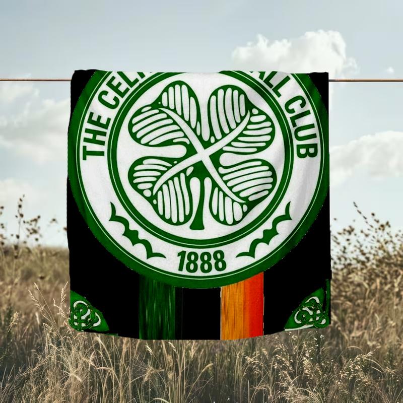 1pz Coperta Morbida in Flanella Stampata con Stemma del Celtic Football Club per Camera da Letto Adulti Soggiorno Divano Campeggio Viaggio Regali per Fan Regali di Natale