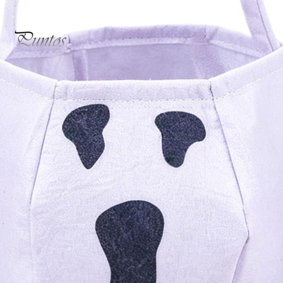 Halloween Party Decor Cute Treat or Trick Bag with Handle for Kids, Reusable Non Decoration Woven Candy Goodie Bag, Soft Handbag Basket Favors