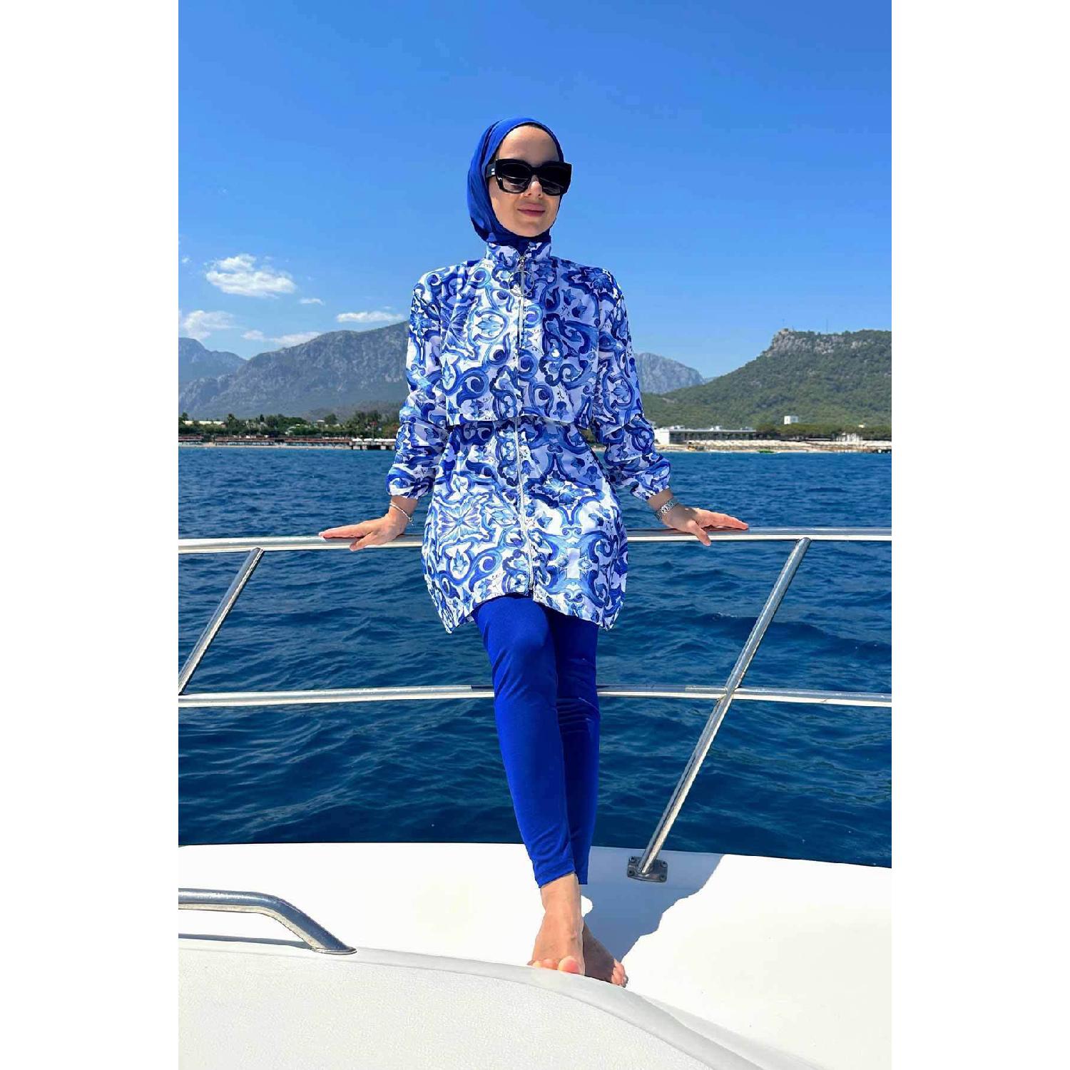 

Повністю закритий купальник із двома частинами хіджаб Sea S синій