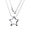 Jewelry Silver-plated Corrugated Five-pointed Star Starfish Pendant Snake Chain Necklace
