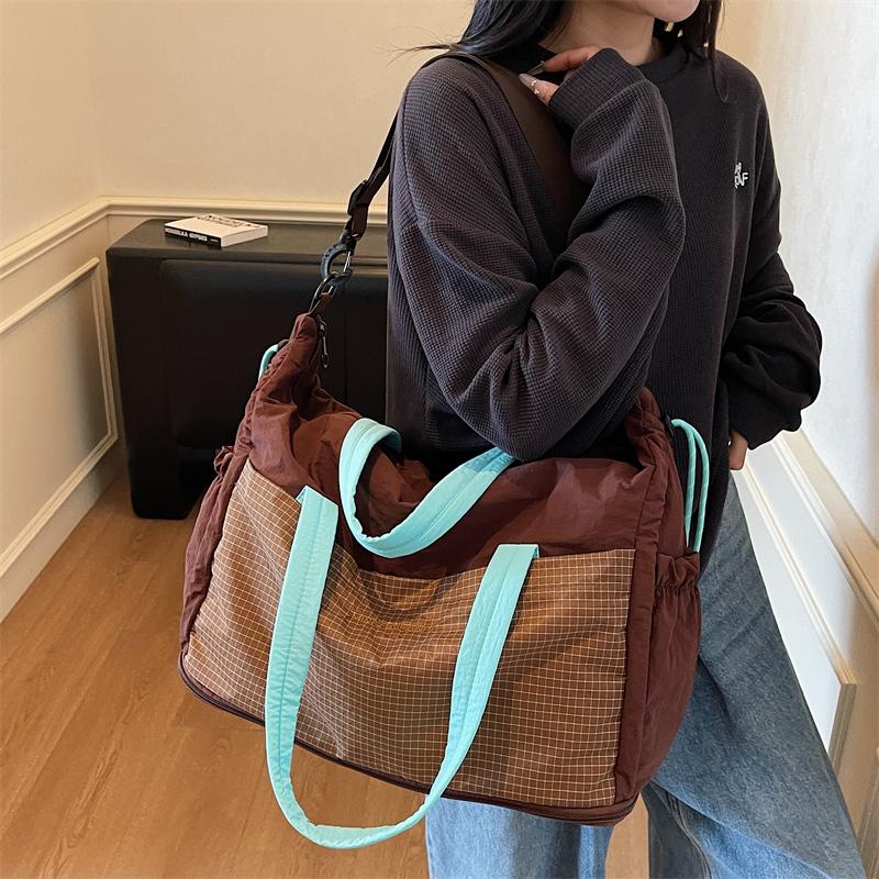 Travel Bag Color Block Women's Handbag Sports Crossbody Fitness Bag