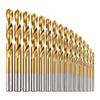 19pcs Roll-Forged High Speed Steel Drill Bits Anti-Rust Gold Finish Metric Drill Bit Set  For Wood