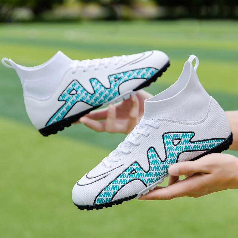

Men Women Soccer Shoes High-Top Youth Boys Girls Athletic Training Cleat Non-Slip Football Training Sneakers for Outdoor Indoor 32