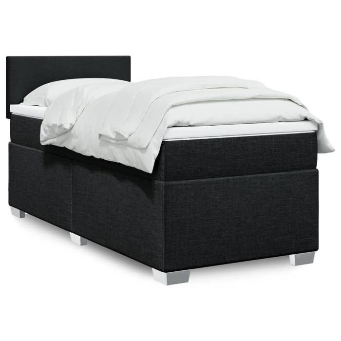 Maison Exclusive - Sommier à lattes de lit et matelas Noir 80x200 cm Tissu