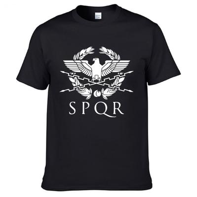 Letné SPQR Rímsky Gladiátor Impérium Zlatý Orol Tričko Pánske Ležérne Krátke Tričko s Okrúhlym Výstrihom Harajuku Vrcholové Tričko 100% Bavlna