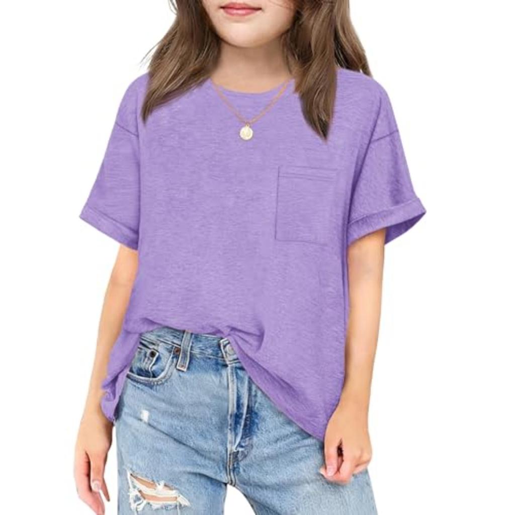 Children's Daily Casual Round-neck Short-sleeved Shirt With Pockets