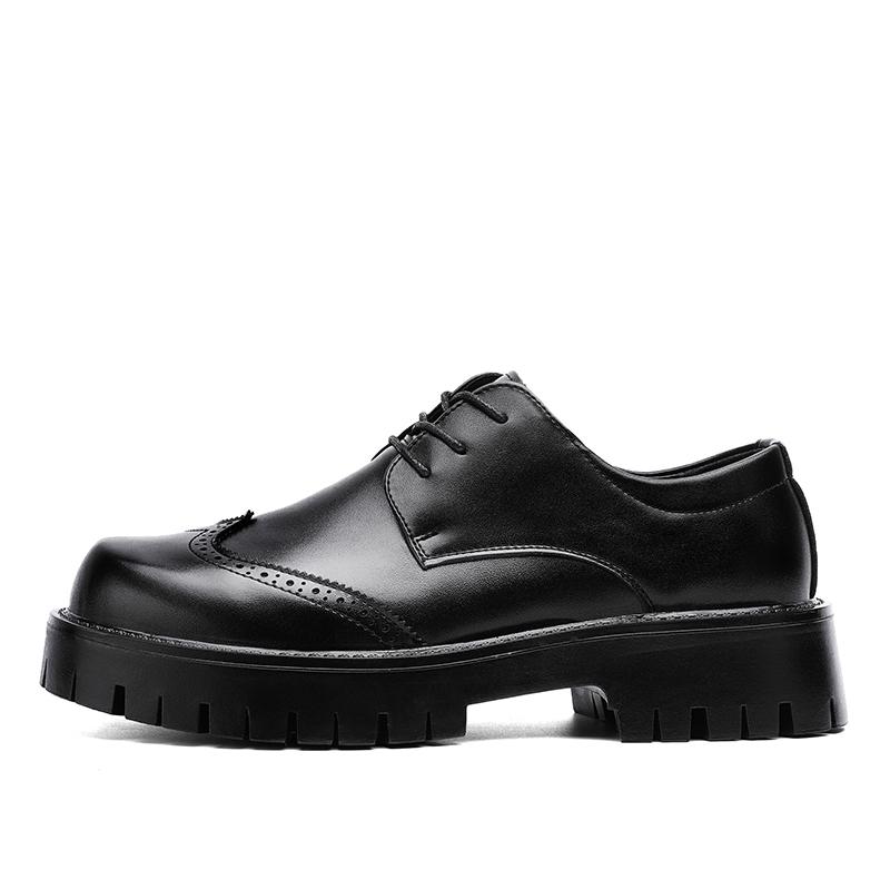 

Высокое Качество 2024 Весна Новые Туфли из Цельной Черной Кожи в Британском Стиле для Мужчин Hombre Повседневные Банкетные Платья Повышающие Рост 44 чёрный