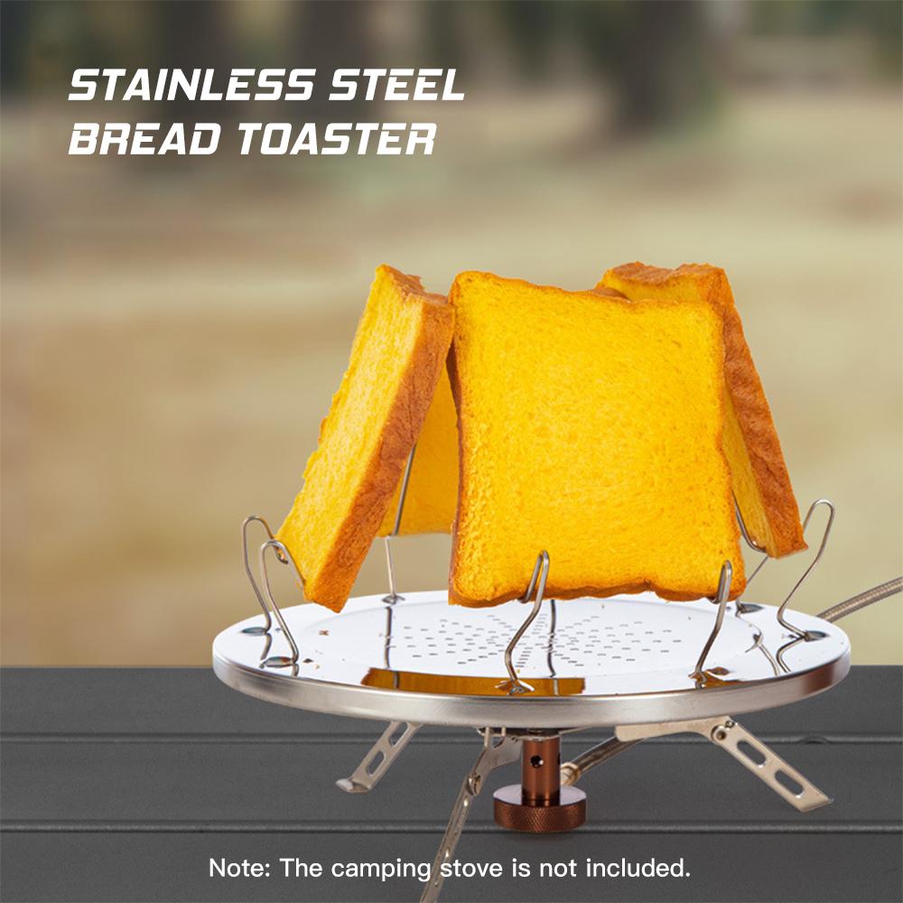 Folding Camping Stove Toaster Stainless Steel 4 Slice Bread Toaster Outdoor Portable Toaster for