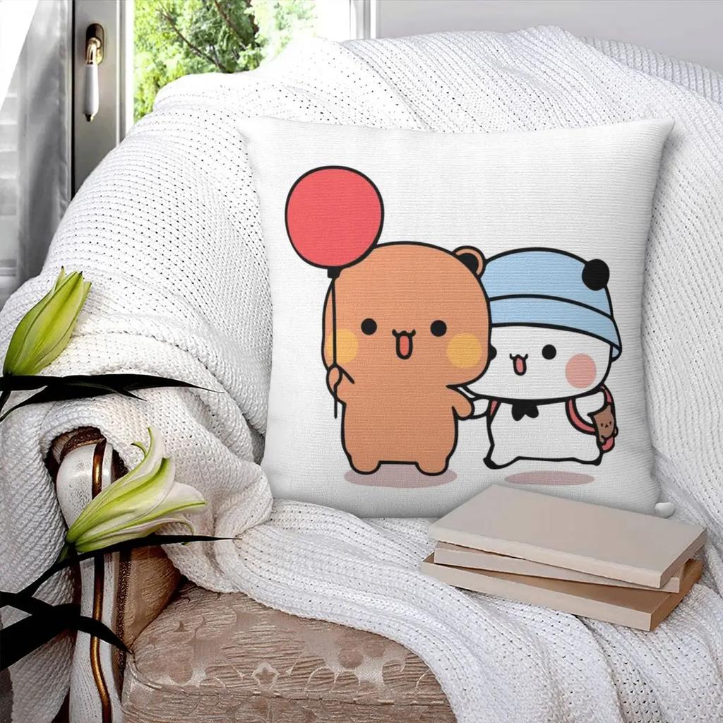 Bear And Panda Bubu Dudu Balloon Pillowcase Polyester Creative Zip Decor Home Cushion Cover
