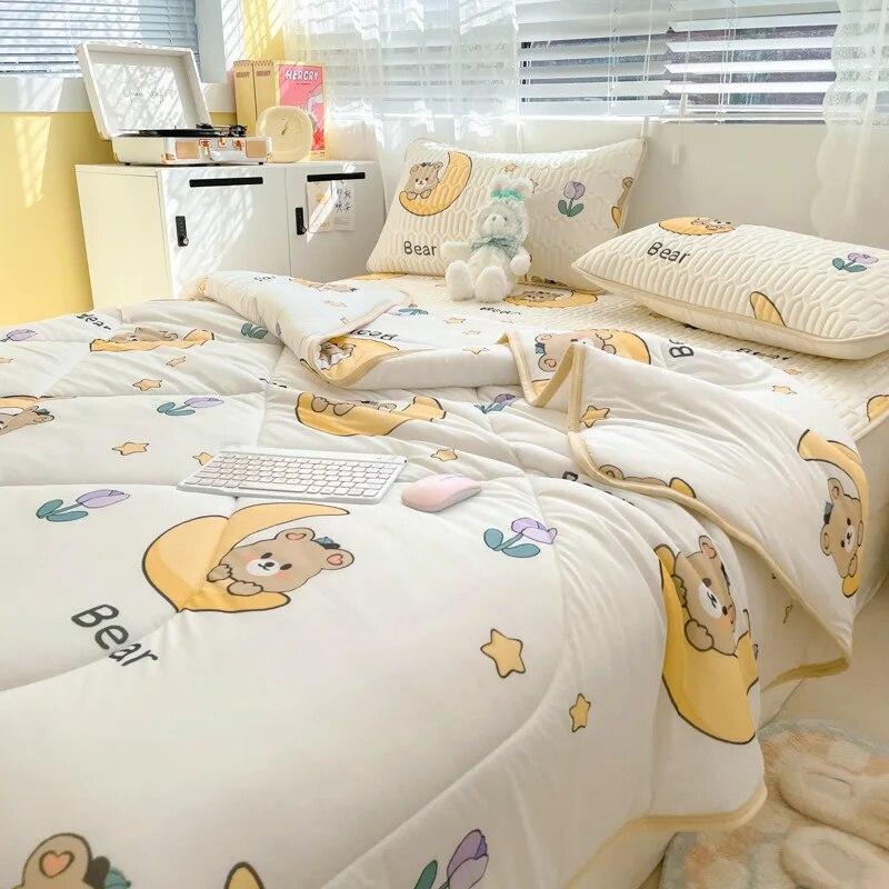 Letní latexová chladící prostěradla s povlaky na polštáře šetrné k pokožce Chránič matrace Potahy s elastickým pásem Klimatizační podložka