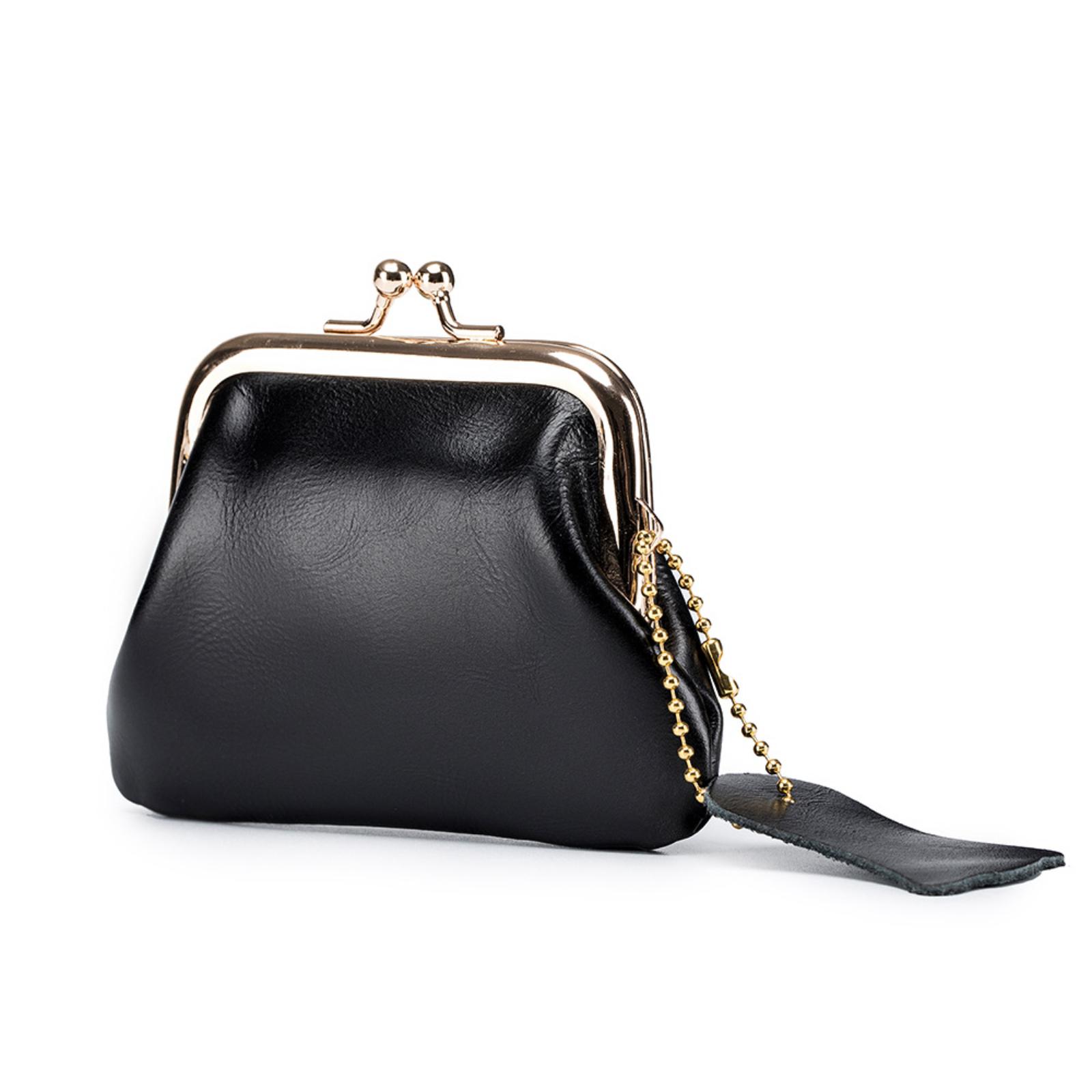 

Женский кошелек для монет Креативный кошелек для хранения с застежкой-фермуаром Золотой кошелек в японском стиле Маленький кошелек для монет Кожаный кошелек с застежкой-фермуаром One Size чёрный