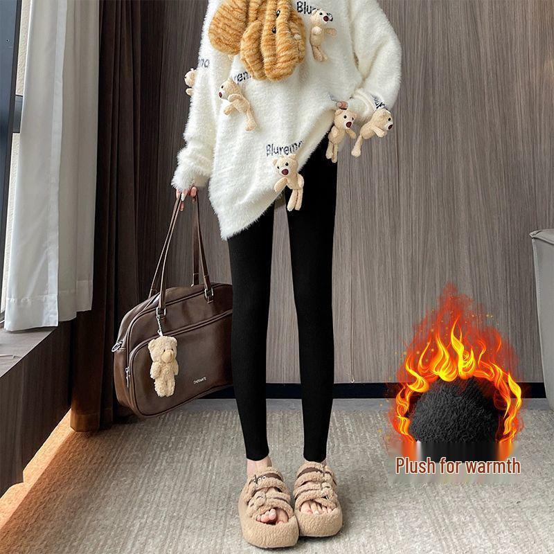 Women s Winter Velvet Knit Base Layer Top & Slimming High-Waisted Thermal Pants Small