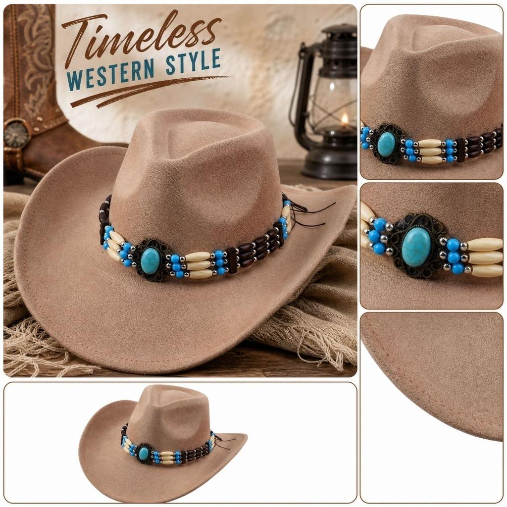 Women's Wide Velvet Fedora Hat with Three Rows of Beads, Jazz Hat for Party