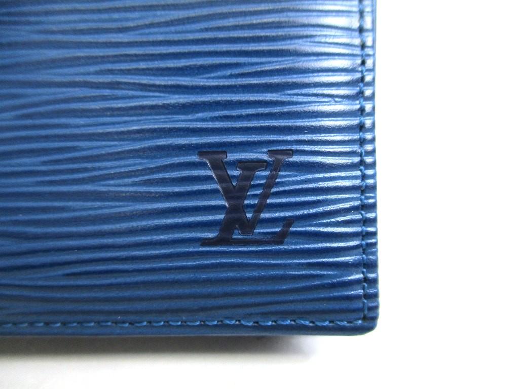 Authentic LOUIS VUITTON Epi Blue Leather Coin Purse Porto Monnaie Boite #a992 Refurbished