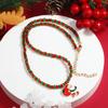 Clavicle Chain Christmas Necklace Santa Cartoon Pendant Choker Rice Beaded Chain  Decoration