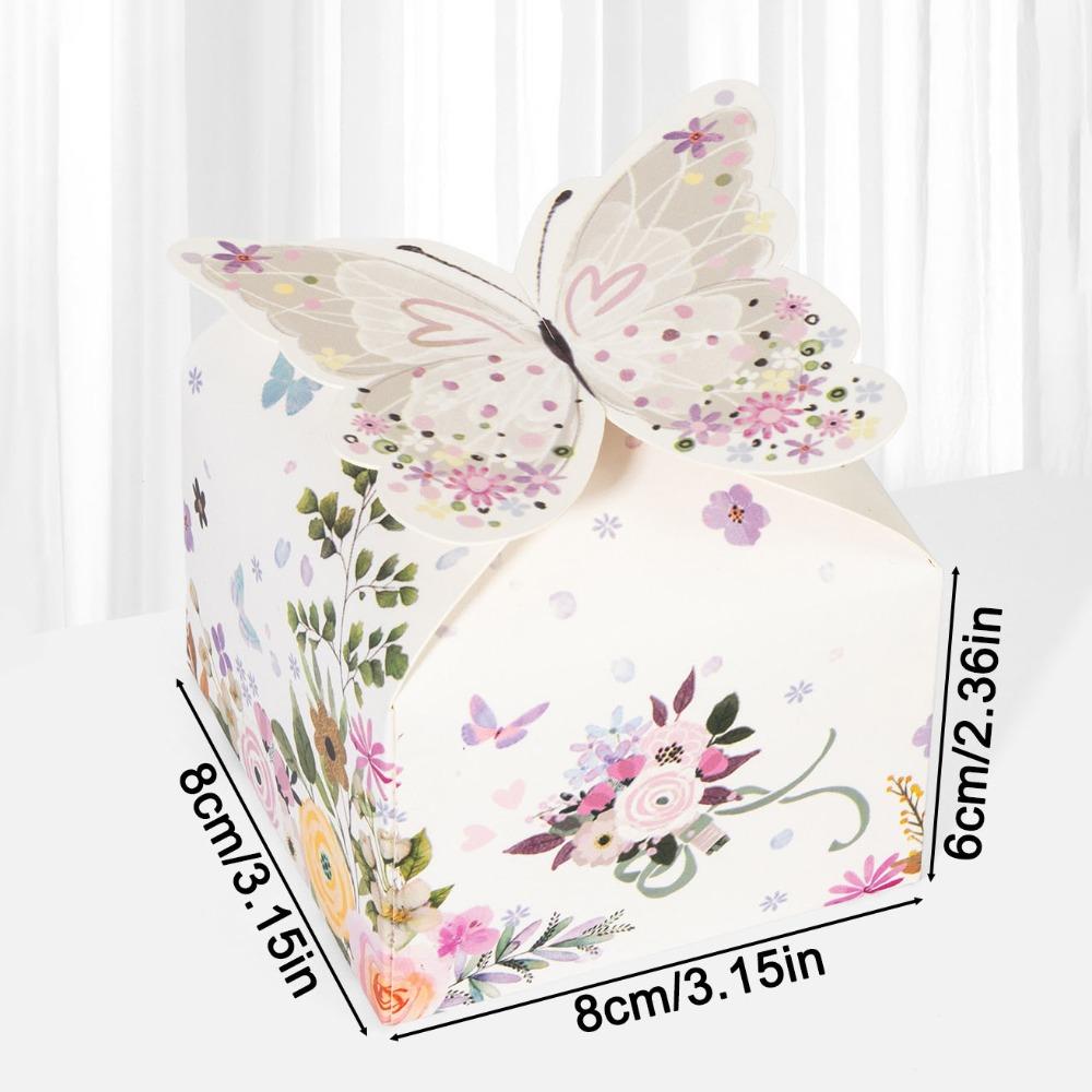 50 Stück Schmetterling Gastgeschenkboxen Papier Geschenkboxen Faltbare Party Gastgeschenkboxen Geschenkverpackungsbox für Babyparty Schmetterling Leckerlibox Party Hochzeit Geburtstag