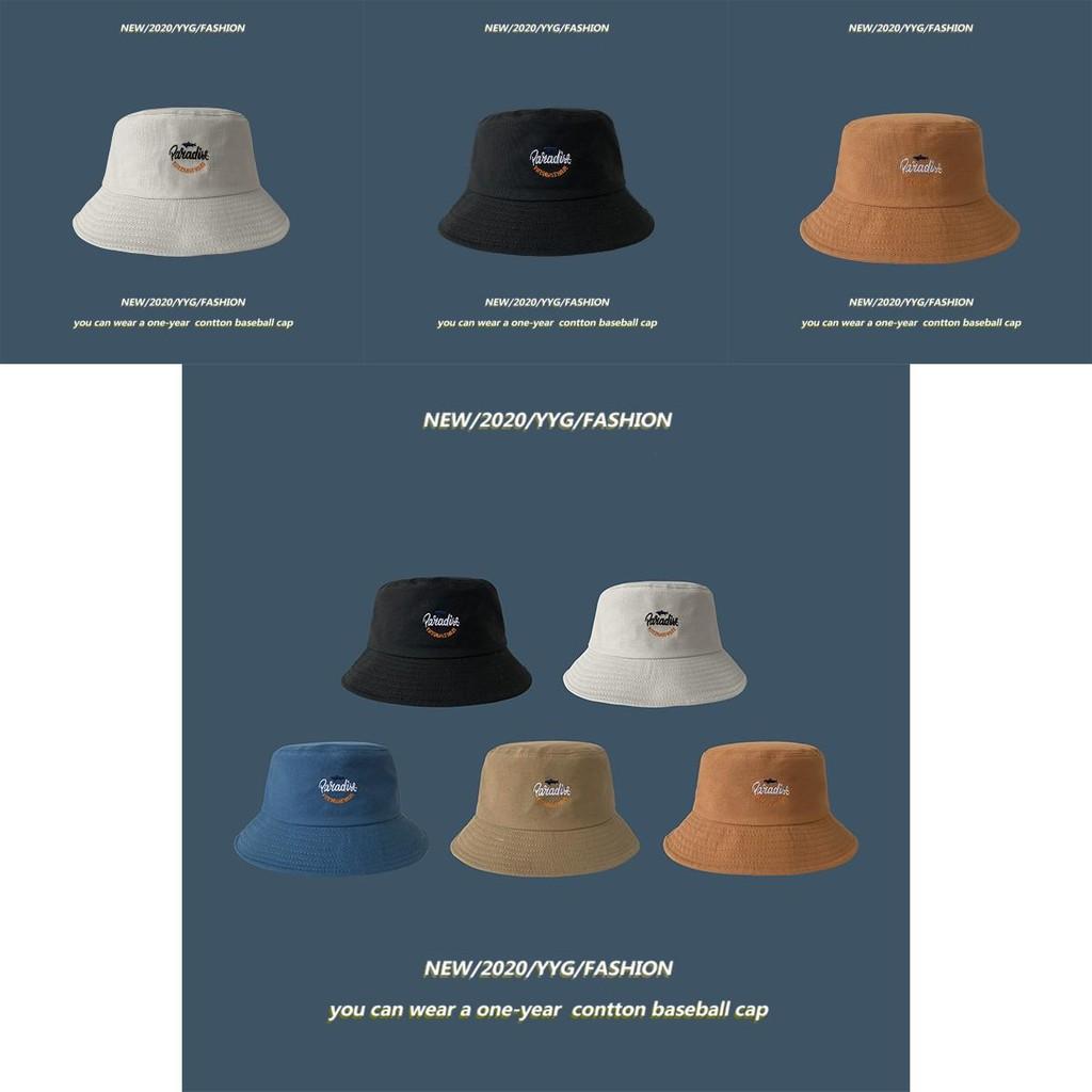 Stylish Unisex Cotton Bucket Hat With Shark Embroidery Breathable And Sunblock