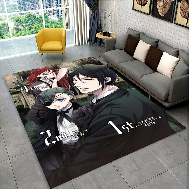 

Black Butler Cartoon Anime Carpet Rug for Playroom Bedroom Living Room Sofa Home Decor,kid Game Area Rug Non-slip Floor Mat 40x60cm
