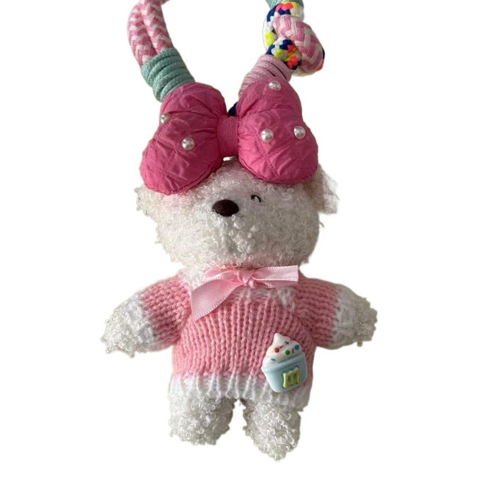 Cute Cartoon Rabbit Pendant Soft Stuffed Animal Doll Keychain Female Lady Girl