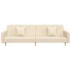 2 Seater Sleeper Sofa with 2 Cushions Cream Fabric