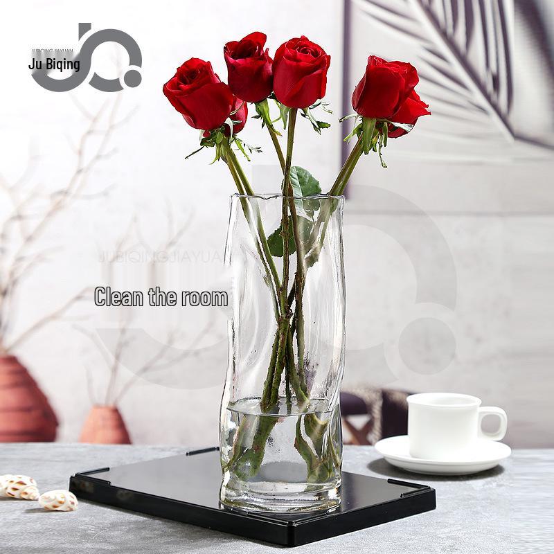 Nordic Clear Glass Vase for Lucky Bamboo - Stylish Living Room Decor & Floral Arrangements
