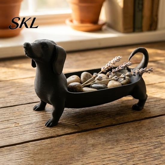 Origineller Schlüsselhalter 3D-gedruckte Dackel-Aufbewahrungsschale für Schmuck, Schlüssel, Ohrringe, Kreativer Schreibtisch-Organizer, Tisch-Hundedekorationen