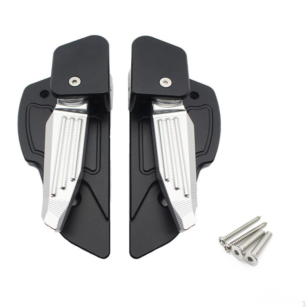 Rear Footrests with Mounting Screws Foldable Passenger Footpegs Long-Lasting
