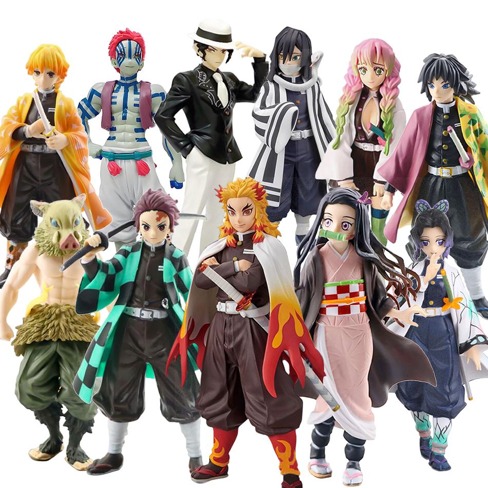 Anime Demon Slayer Kimetsu No Yaiba Figure 15cm Nezuko Tanjirou Mitsuri Shinobu Zenitsu Kyoujurou Action Figural Model Toy Gifts