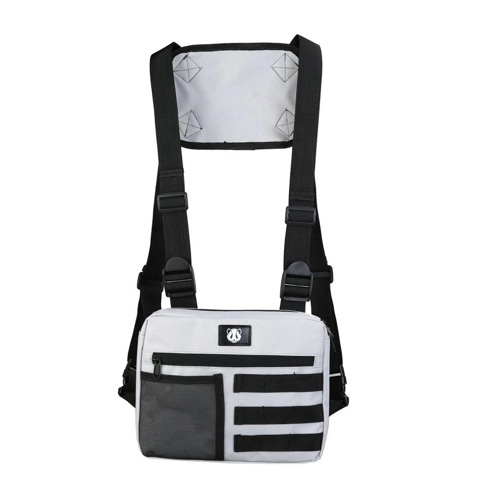 

Men Vest Chest Packs Anti-Theft Oxford Male Molle Bag Adjustable Multifunctional Portable Lightweight for Hiking Mountaineering сірий колір
