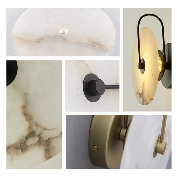 Nordic Wall Sconces Light Fixture Led Marble Moon Bedside Lamp Interior Indoor Lighting Home Bedroom Decor Modern Hotel Simple