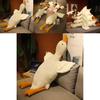 Huge 19.7/35.4/51.2in White Goose Plush Sleeping Toy Cushion For Kids