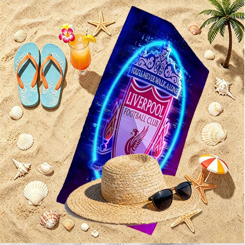 Liverpool F.C Print Beach Towel, Versatile Lightweight Absorbent Beach Towel for Pool Surf Yoga Bathroom, Perfect Birthday Holiday Gift