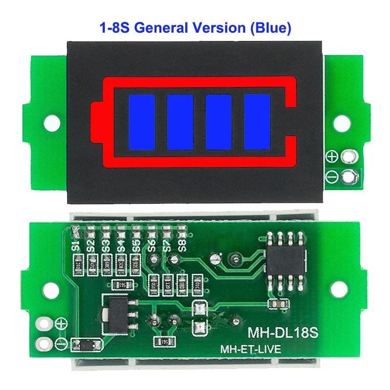 1S 2S 3S 4S Single 3.7V Lithium Battery Capacity Indicator Module 4.2V Blue Display Electric Vehicle Battery Power Tester Li-ion