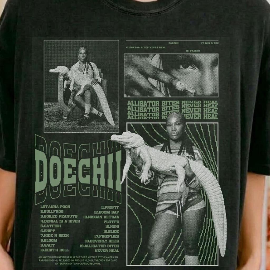 DOECHII Alligator Bites Never Heal T-Shirt, Doechii Brutalismus Grafik-T-Shirt