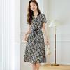 Srcr 92% Mulberry Silk Elegant Midi Dress