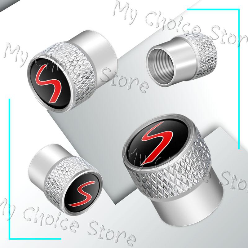 4Pcs/set Metal Alloy S Emblem Car Wheel Tire Valve Stem Caps For Mini Cooper S Logo John Cooper Works R55 R53 R52 F55 F54 F60 Rdxzk11