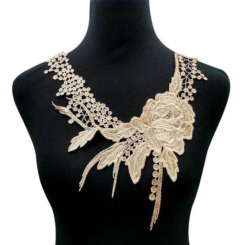 Trim Hollow Out Clothing Decoration Necklace Fake Embroidery Lace Collar Flower Sewing Accessories