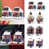 2 Pieces Lighted Christmas Village Figurines Tabletop Decorations House Sculptures for