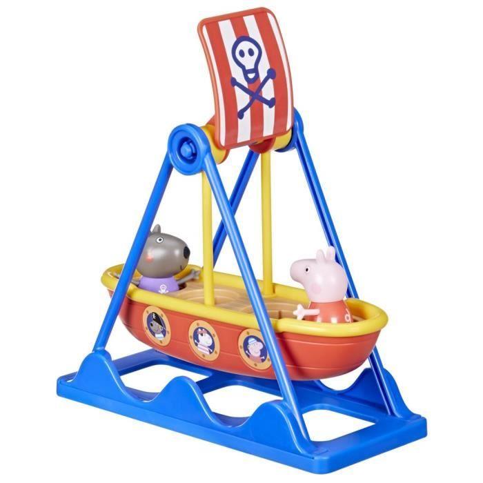 Peppa Pig Manège Bateau Pirate de Peppa, coffret avec 2 figurines, jouet préscolaire