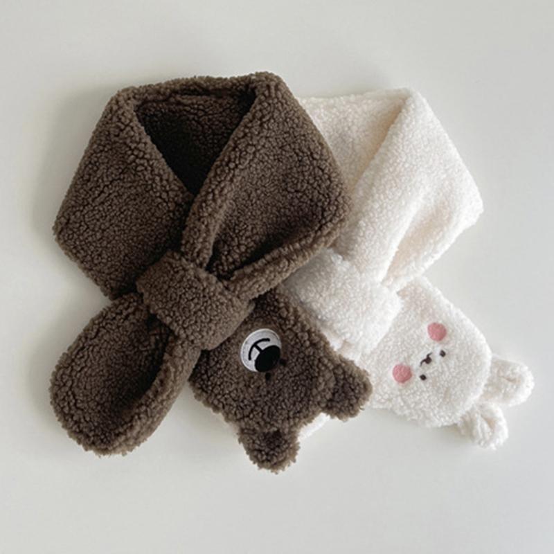 Cute Plush Baby Gloves Bear Embroidered Toddler Mittens Winter Thick Warm Cashmere Kids Full Finger Gloves