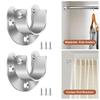 1/4/8Pcs Stainless Steel Closet Rod Holders Strong Load-bearing