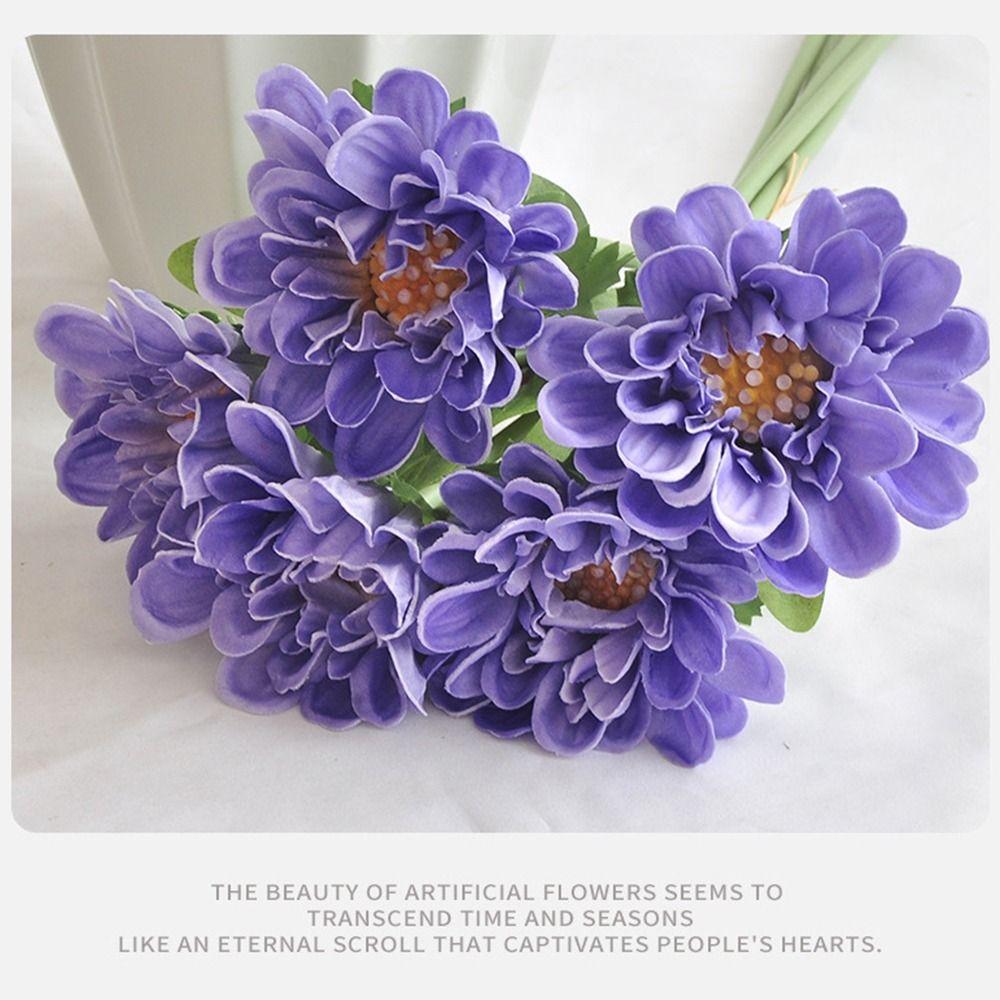 5 Heads Daisy Artifcial Flower Multicolor Floral Arrangement Simulation Sunflower Daisy Photo Props PU Lifelike Flower