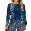 Womens Plus Size Tops Long Sleeve Shirts Round Neck Flowy Tunic Casual Loose Blouse L-5X
