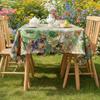 Stylish Florals Print Tablecloth Multipurpose Polyester Materials for Dining Party Home Decoration