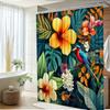 Tropical Paradise Shower Curtain - Waterproof, Mildew-Resistant With Exotic Flowers And Bird Design For A Vibrant Bathroom Decor